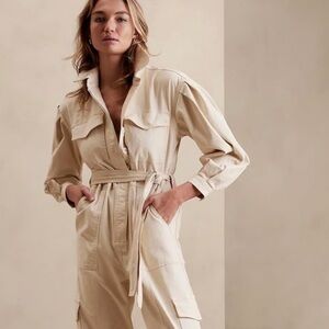 NEW Good American Beige Cinched Jumpsuit size 2
